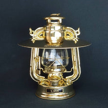 画像をギャラリービューアに読み込む, 金メッキ小型オイルランタン&真鍮シェード【真鍮ネームプレート付】