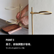 画像をギャラリービューアに読み込む, バークランプドリッパースタンド
