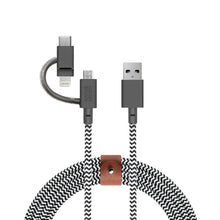 画像をギャラリービューアに読み込む, Belt Cable Universal 3 in 1ケーブル (2M) ZEBRA
